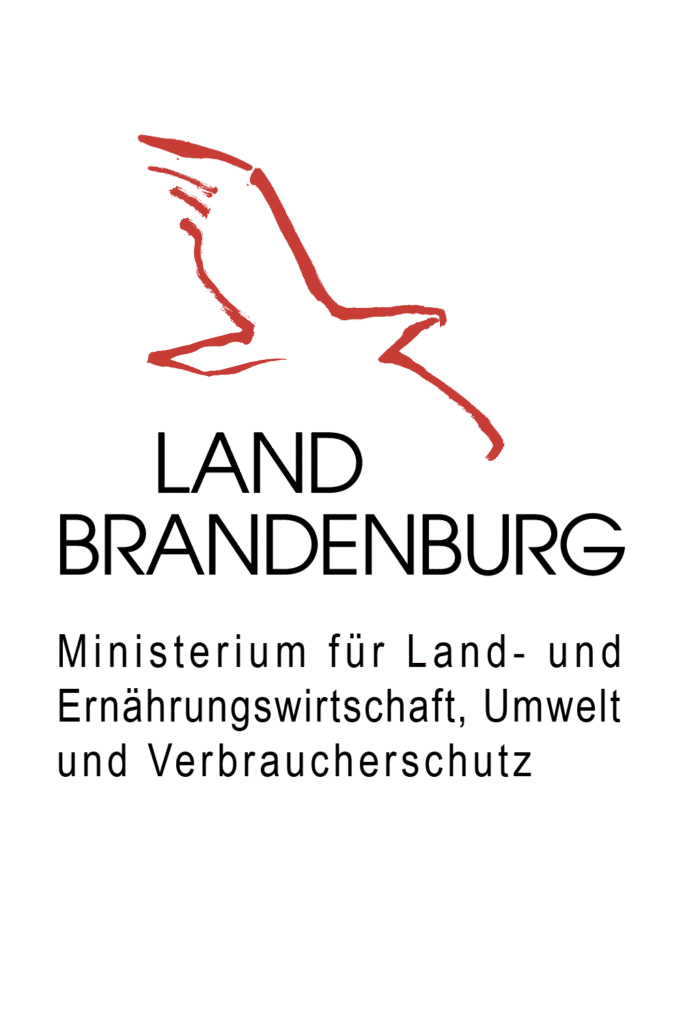 Logo des Landes Brandenburg mit rotem Vogel-Symbol und Text: Ministerium für Land- und Ernährungswirtschaft, Umwelt und Verbraucherschutz.